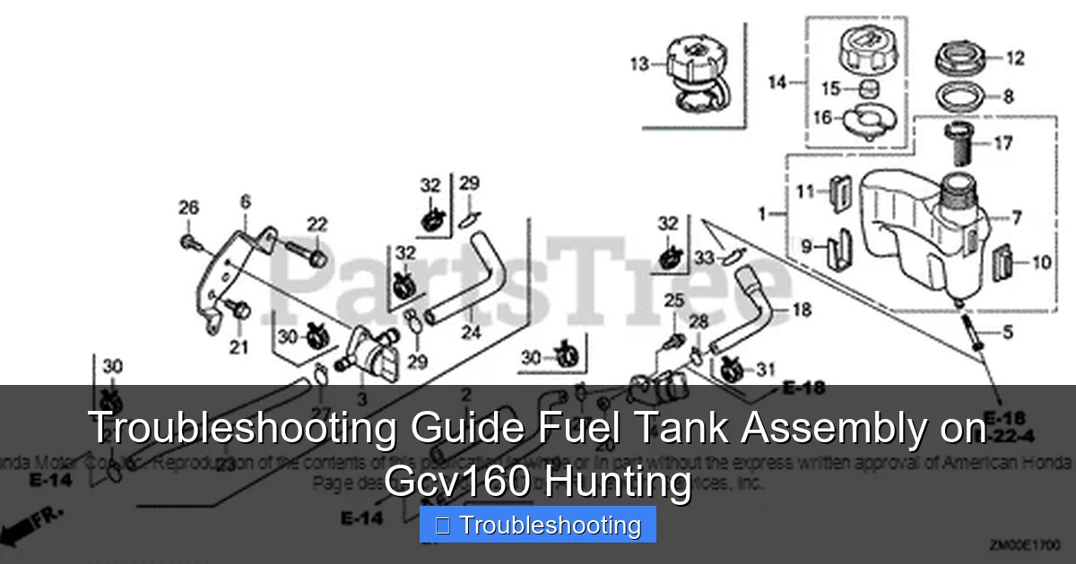 Troubleshooting Guide Fuel Tank Assembly on Gcv160 Hunting