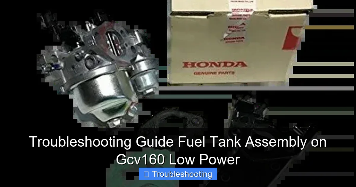 Troubleshooting Guide Fuel Tank Assembly on Gcv160 Low Power