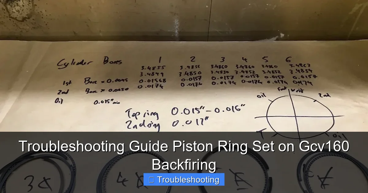 Troubleshooting Guide Piston Ring Set on Gcv160 Backfiring