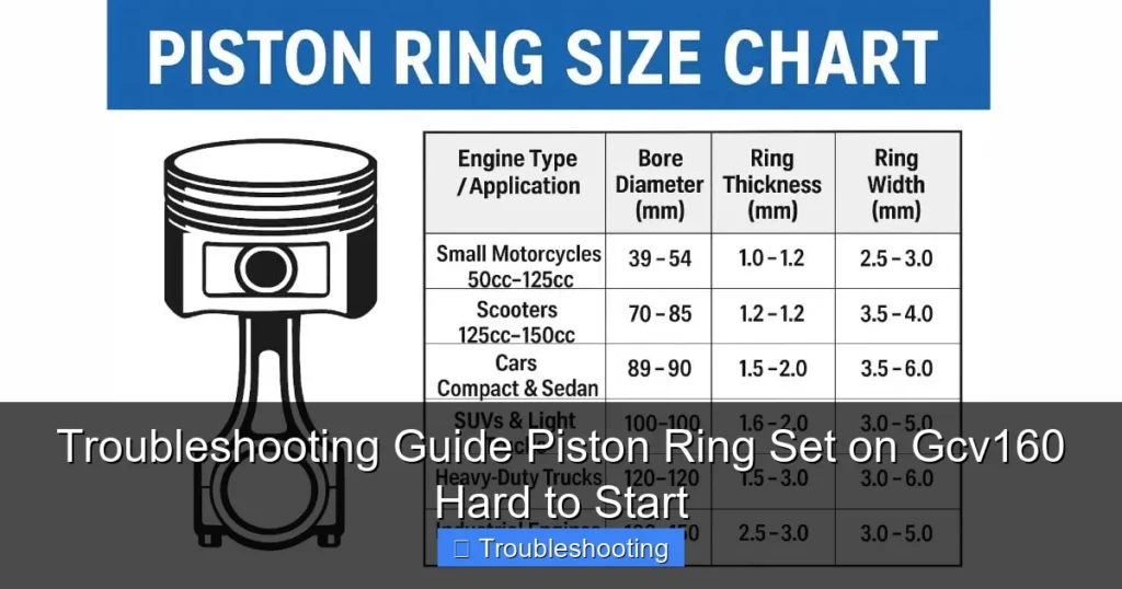 Troubleshooting Guide Piston Ring Set on Gcv160 Hard to Start